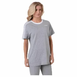 3 Stripes Essential Boyfriend Tee Medium Grey Heather*adidas Clearance