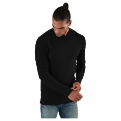 Jack & Jones Aaron Knit Crew Neck Black Svart