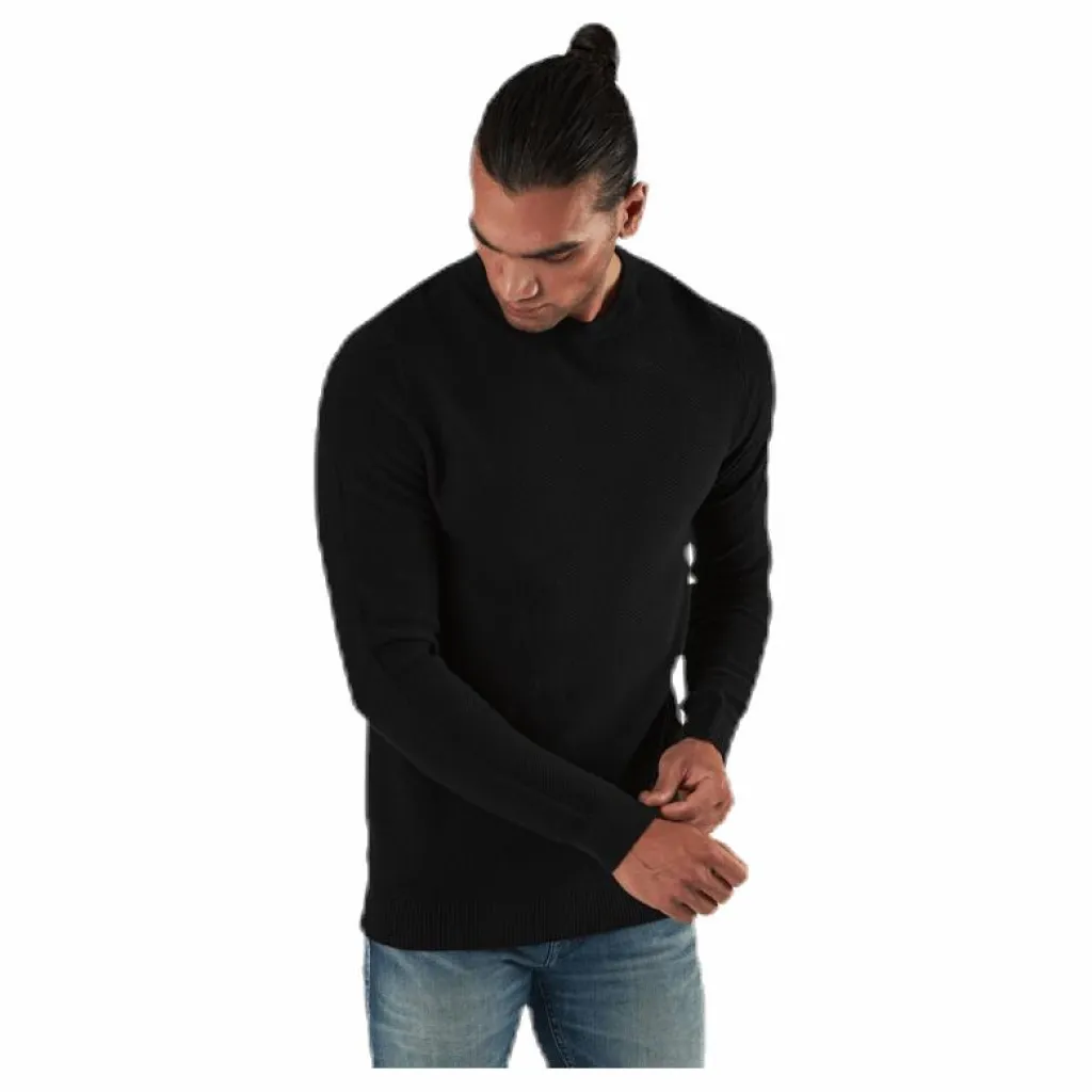 Jack & Jones Aaron Knit Crew Neck Black Svart