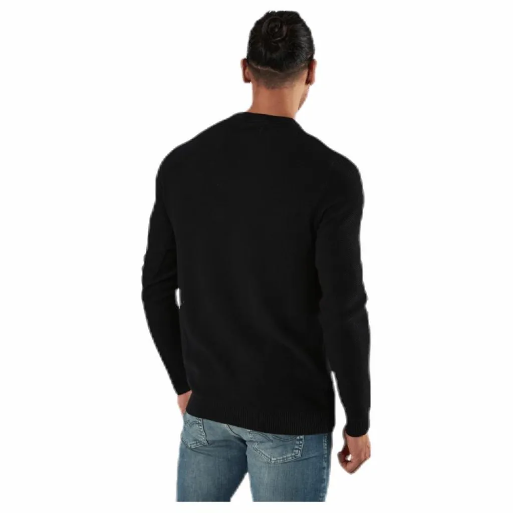 Jack & Jones Aaron Knit Crew Neck Black Svart