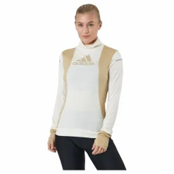 adidas Blocked Longsleeve Tee Women Wonder White / Beige Tone Vit Hot