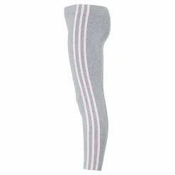 adidas Girls Essentials 3 Stripes Leggings Medium Grey Heather / Clear Pink Grå Clearance