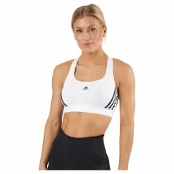 adidas Powerreact Training Medium-Support 3-Stripes Bra White Vit Discount