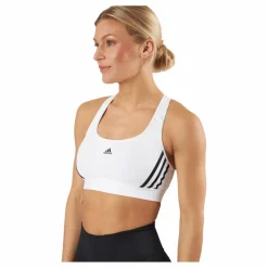 adidas Powerreact Training Medium-Support 3-Stripes Bra White Vit Discount