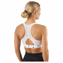 adidas Powerreact Training Medium-Support 3-Stripes Bra White Vit Discount