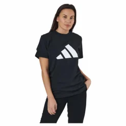 adidas Sportswear Three Bar T-Shirt Black Svart New