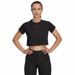 adidas AEROREADY Train Essentials 3 Bar Logo Crop T-Shirt Black Svart Sale