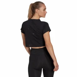 adidas AEROREADY Train Essentials 3 Bar Logo Crop T-Shirt Black Svart Sale