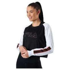 Fila Ahuva Cropped Longsleeve Shirt Pink/Black Rosa och Svart Clearance