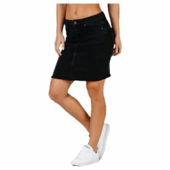 Pieces Aia Mw Dnm Skirt Black Svart Sale