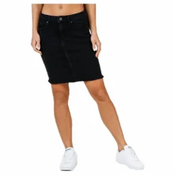 Pieces Aia Mw Dnm Skirt Black Svart Sale