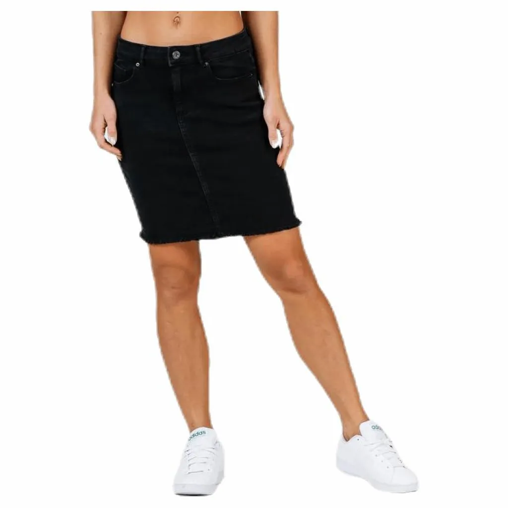 Pieces Aia Mw Dnm Skirt Black Svart Sale