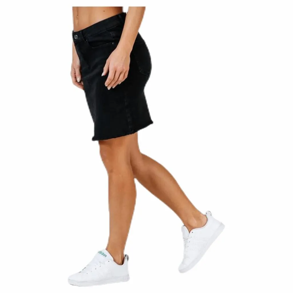 Pieces Aia Mw Dnm Skirt Black Svart Sale