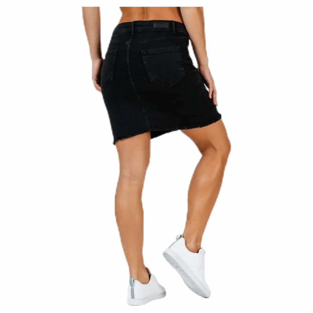 Pieces Aia Mw Dnm Skirt Black Svart Sale