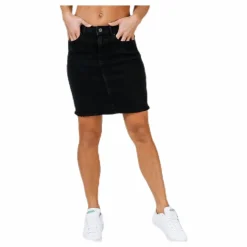 Pieces Aia Mw Dnm Skirt Black Svart Sale