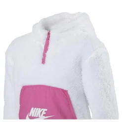 Air Sherpa Half Zip Hoodie Junior Pink/White*Nike