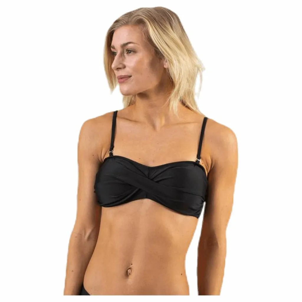 Waikani Beachwear Alani Bandeau Black Svart Clearance