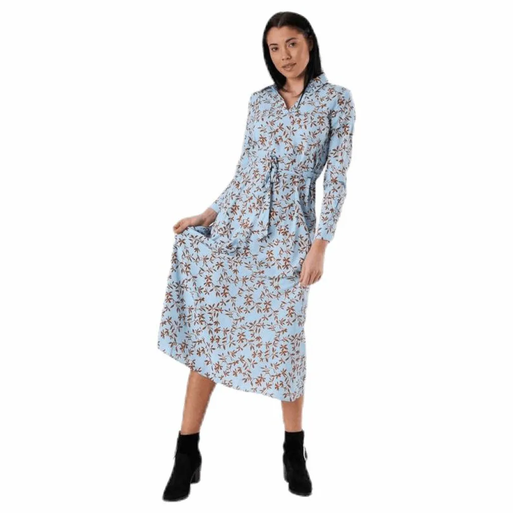 Only Alma Poly L/S Shirt Dress Aop Blue Blå New