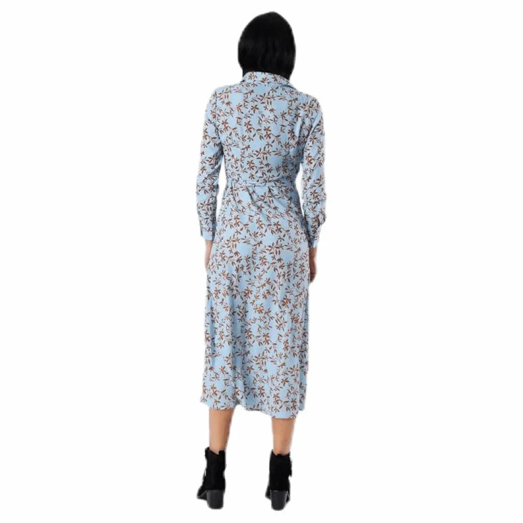 Only Alma Poly L/S Shirt Dress Aop Blue Blå New