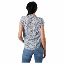 Only Alma Poly S/S Top Aop Blue Blå Online