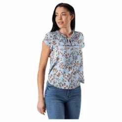 Only Alma Poly S/S Top Aop Blue Blå Online