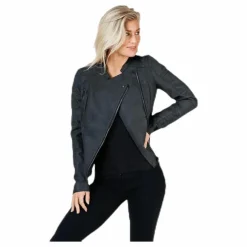 Ava Faux Leather Biker Otw Black*Only Best