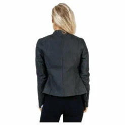 Ava Faux Leather Biker Otw Black*Only Best