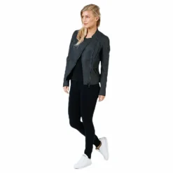 Ava Faux Leather Biker Otw Black*Only Best