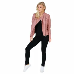 Only Ava Faux Leather Biker Otw Pink Rosa Sale