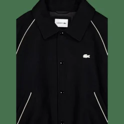 Lacoste Badge Accent Wool Varsity Jack Black New