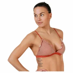 Pieces Barbara Bikini Triangle Bra Red Röd Clearance