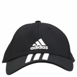 adidas Baseball 3 Stripes Cap Cotton Twill Black / White / White Svart Best