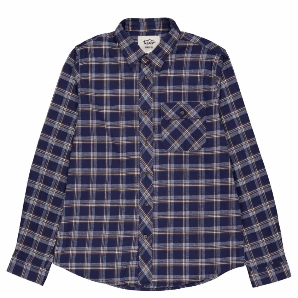 Beaver Creek Shirt Navy Blue Check*Tuxer Hot