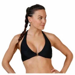 Pieces Belin Bikini Halterneck Bra Black Svart Online