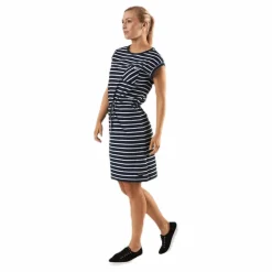 Marine Bellevue Dress Blue/White Blå och Vit Online