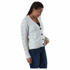Pieces Bibi Ls  Knit Cardigan White Vit Online