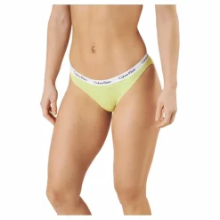 Calvin Klein Bikini 3pk Coral Cor/cyber Green/grey Beige New