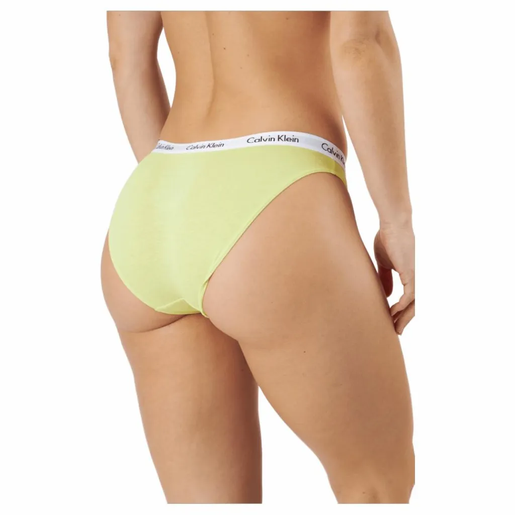 Calvin Klein Bikini 3pk Coral Cor/cyber Green/grey Beige New