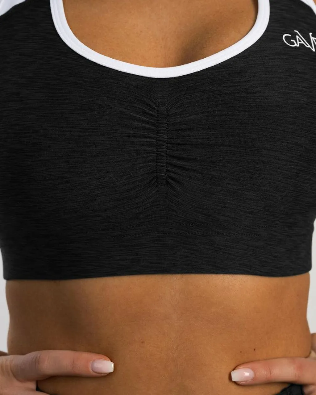 Black & White Swirl Sports Bra Black/white*Gavelo Hot