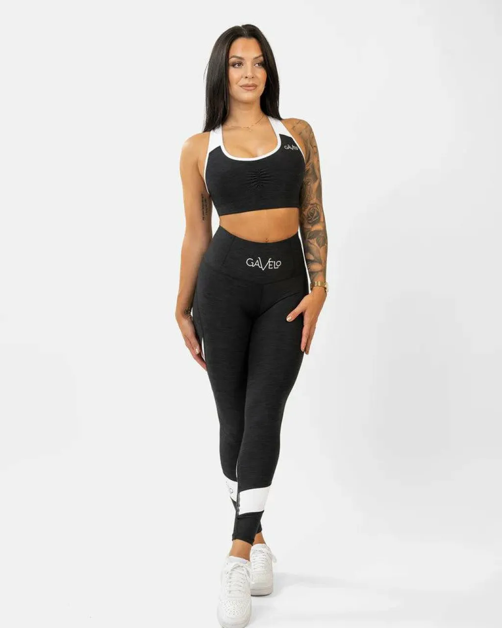 Black & White Swirl Sports Bra Black/white*Gavelo Hot