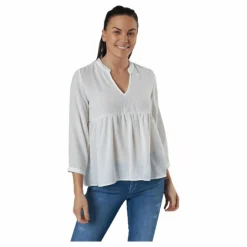 Bloom 3/4 Top Wvn White*Only Hot