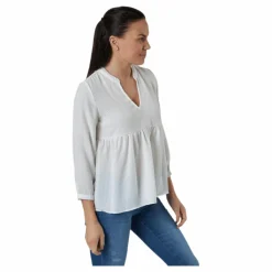 Bloom 3/4 Top Wvn White*Only Hot
