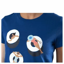 Only Bone Life Reg S/S Swim Top Blue Blå Best