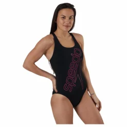 Speedo Boom Logo Placement Flyback Pink/Black Rosa och Svart Clearance