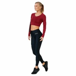 Better Bodies Bowery cropped LS Red Röd Hot