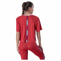 Tommy Hilfiger Sport Boxy T-Shirt Short Sleeve Pink/White Rosa och Vit