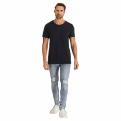 Bread & Boxers Relaxed Crew Neck Blå Clearance
