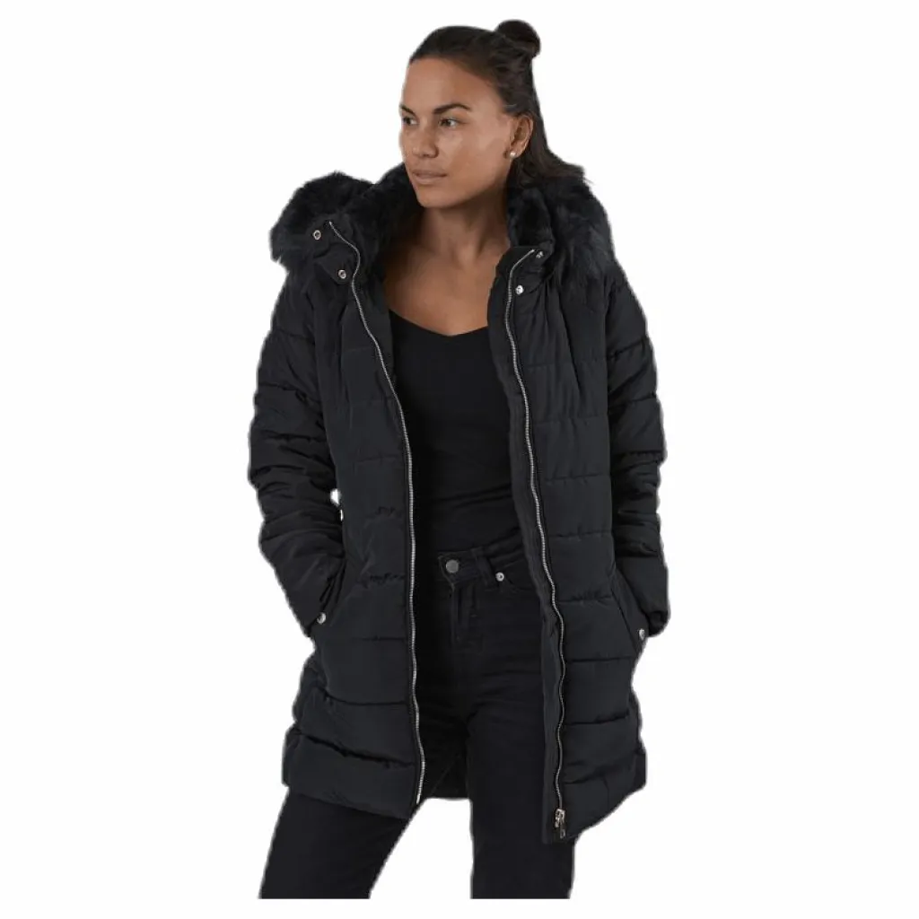 Only Camilla Quilted Coat Cc Otw Black Svart Online