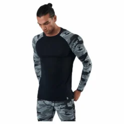 Camo Merino Wool Crew Black/Grey*Bula Online