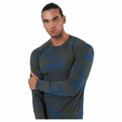 Bula Camo Merino Wool Crew Blue/Green Blå och Grön Discount